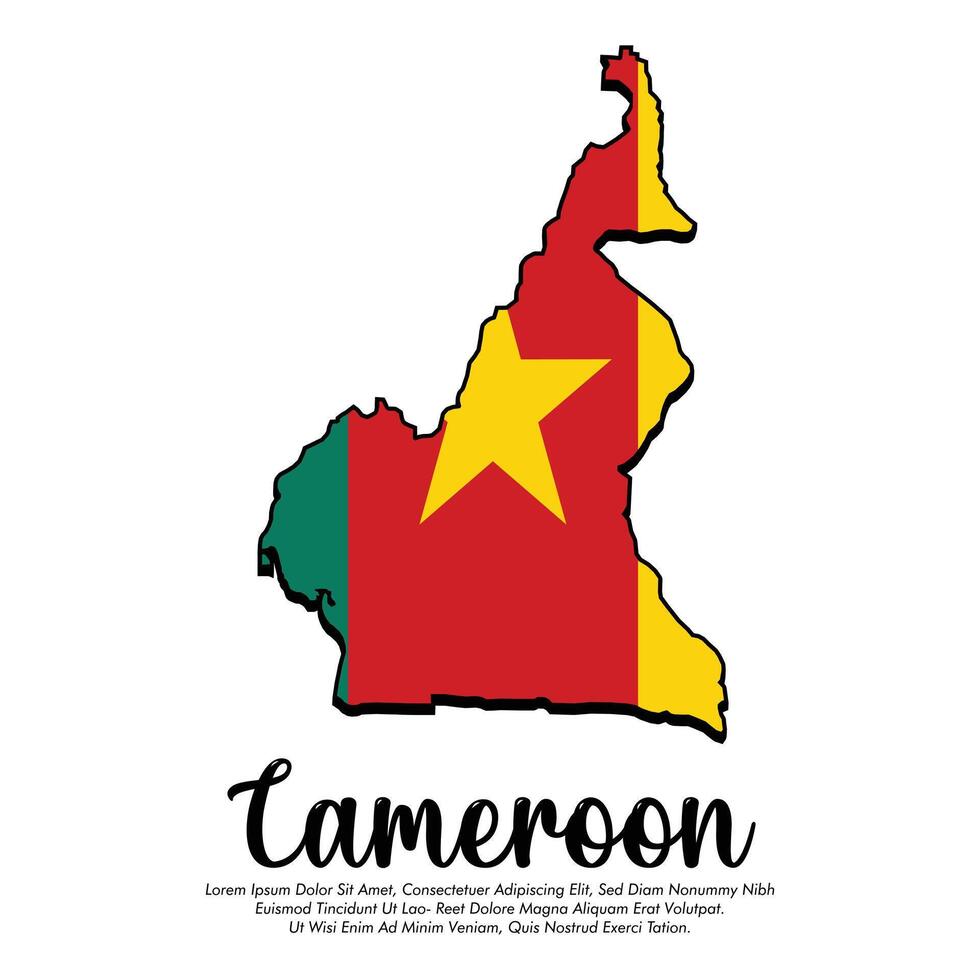 Cameroon flag or map banner Cameroon flag with white background illustration design Cameroon independence day banner design vector
