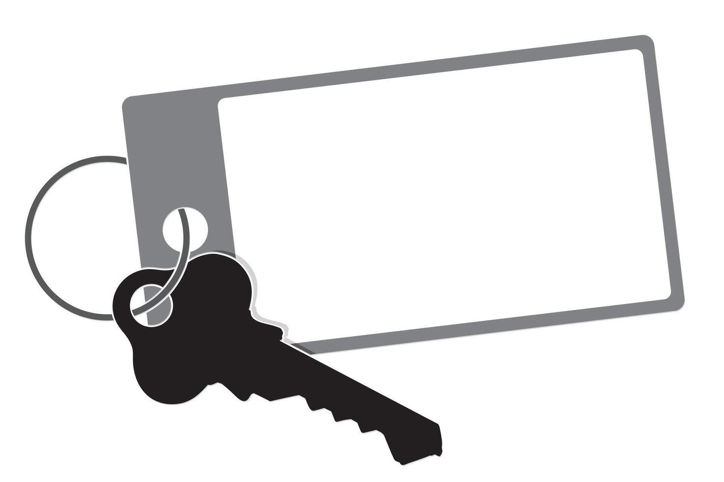 A logo of a door key with a charm. vector