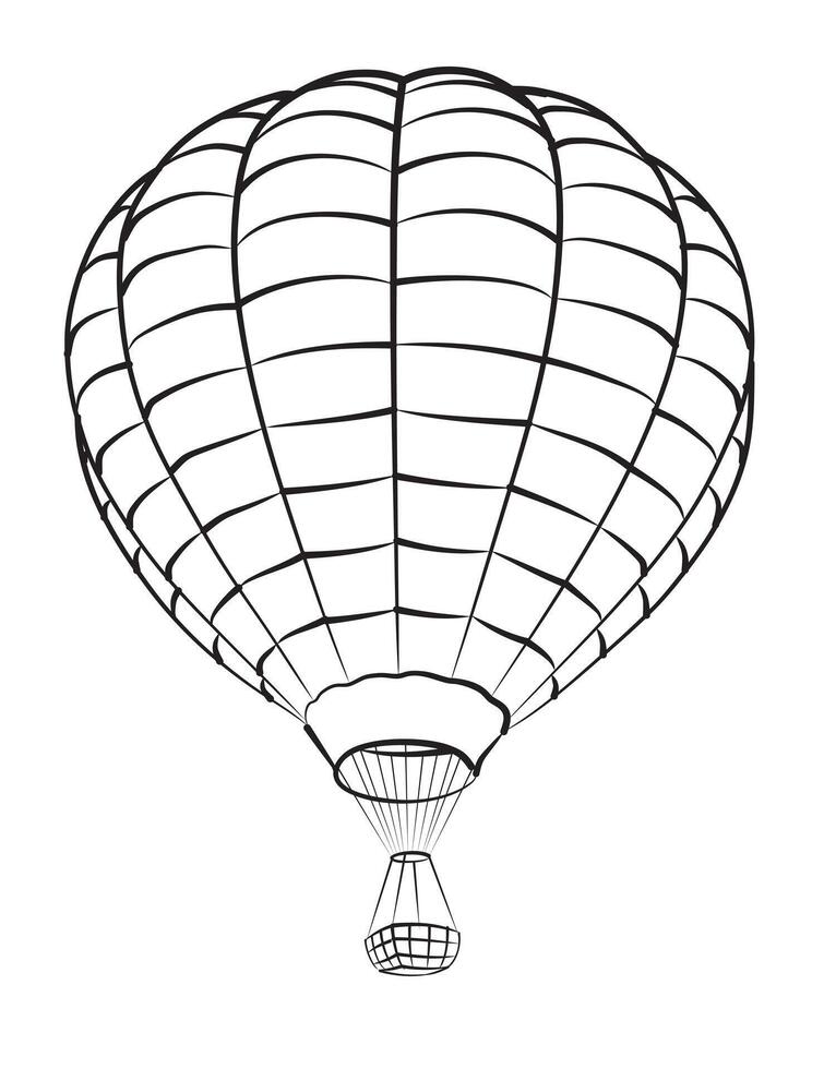 A sketch of the big flying hot air balloon. vector