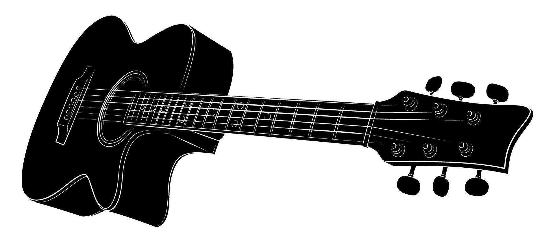 The sketch of a classical guitar. vector