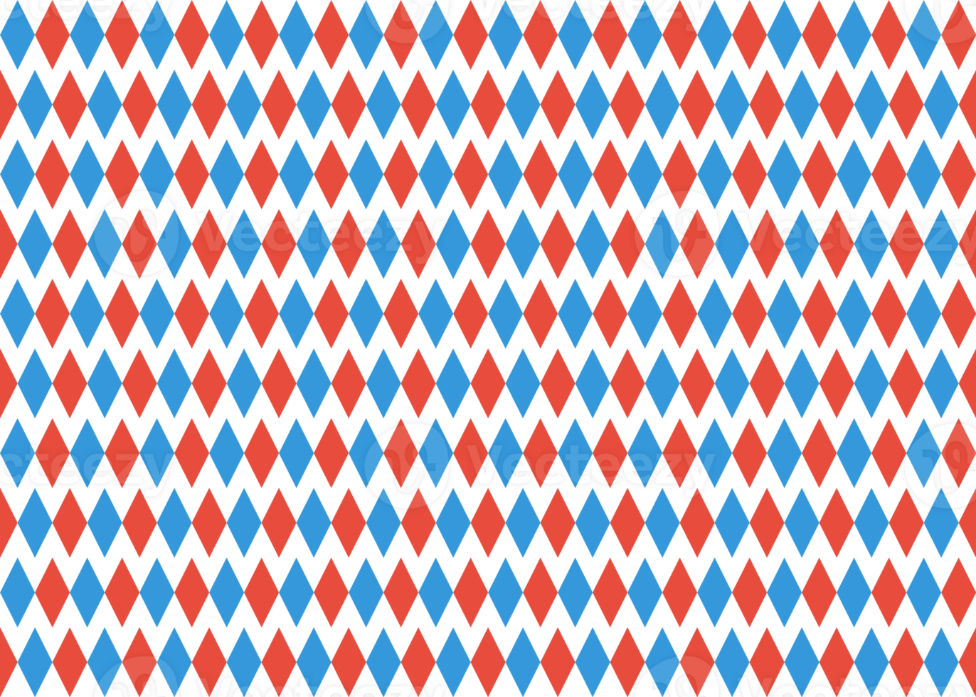 Captivating pattern, isolated interlocking red and blue diamonds. Seamlessly repeatable in both horizontal and vertical directions. png