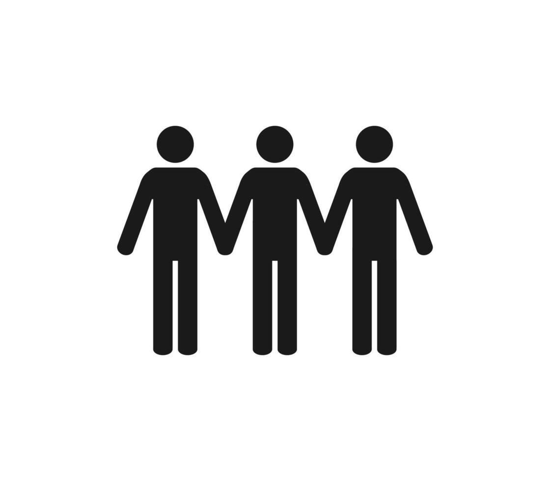 Partnership, together, three people icon. vector