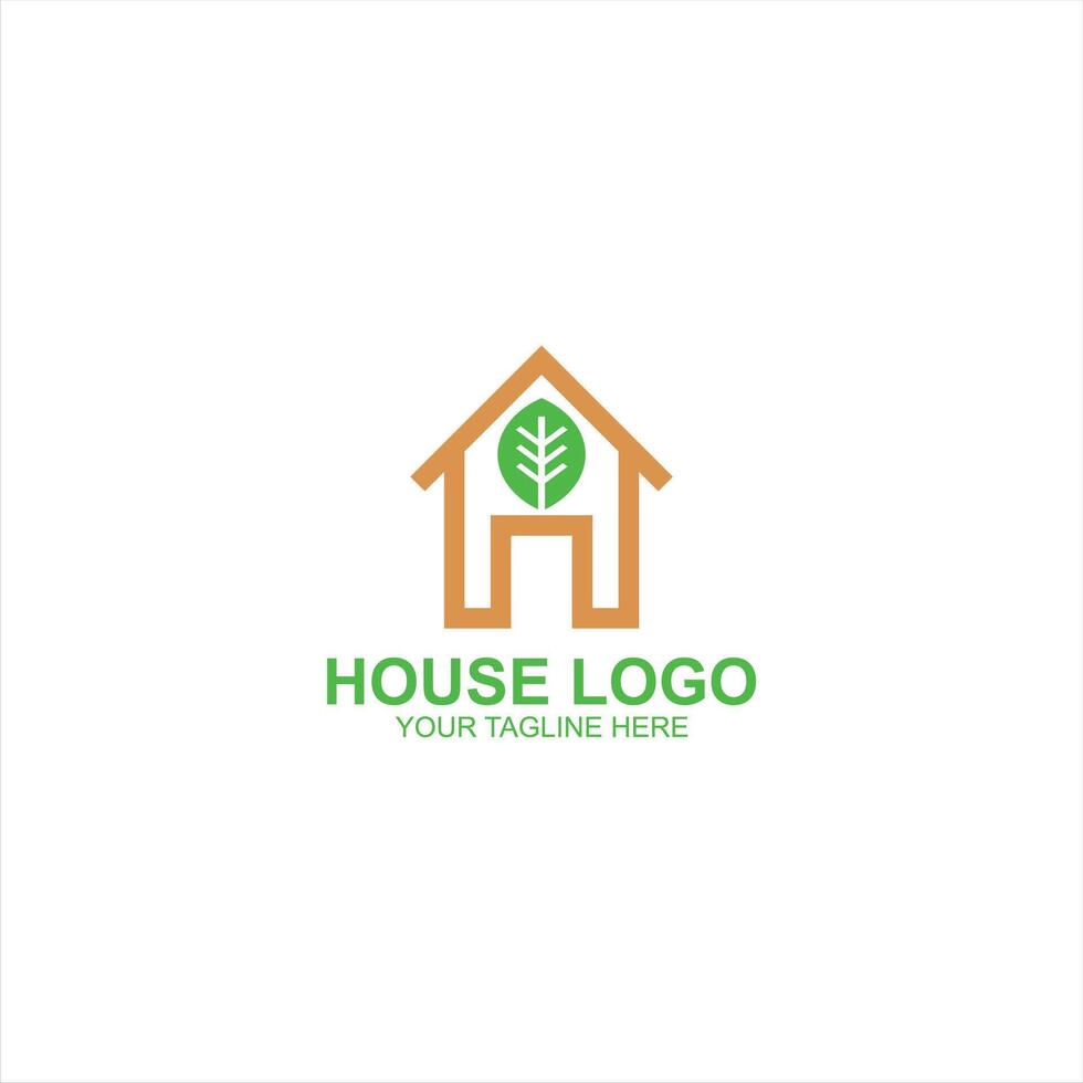 letter a logo leaf icon for house identity or nature with creative illustration vector