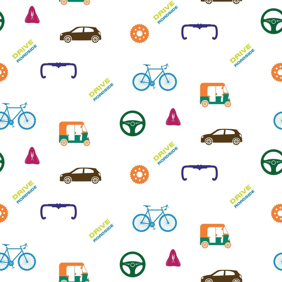 Elegant Beautiful colorful vehicle Pattern Design vector