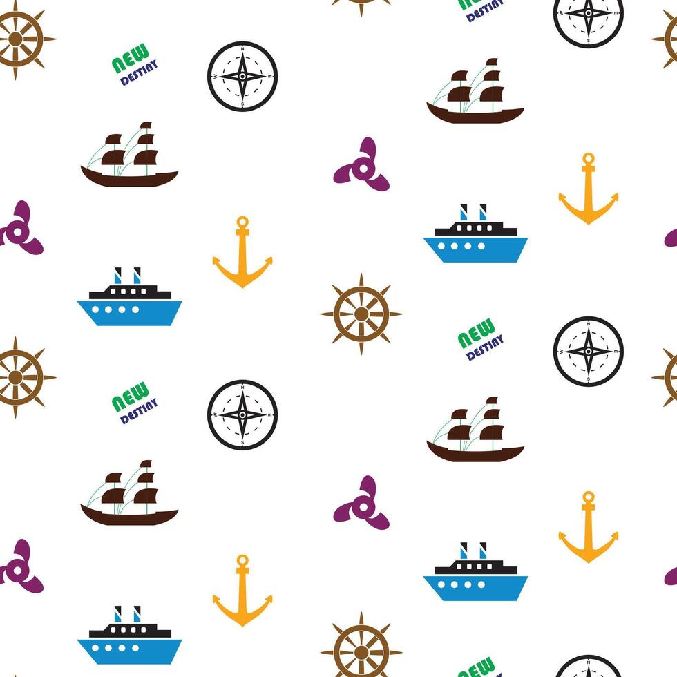 Elegant Beautiful boat Pattern Design vector