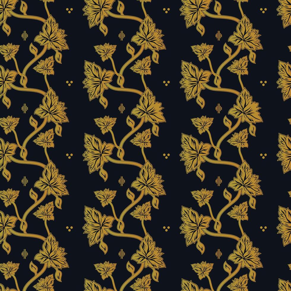 Elegant Beautiful gold black leaf Pattern Design vector