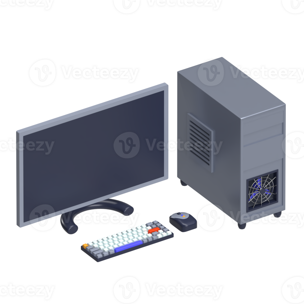 Desktop Computer 3D Icon png