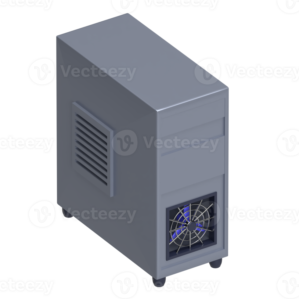 PC Tower 3D Render Illustration png