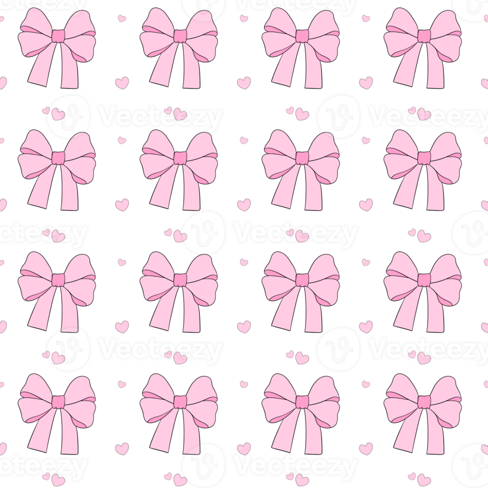 Valentine's Ribbon Bow Seamless Pattern png