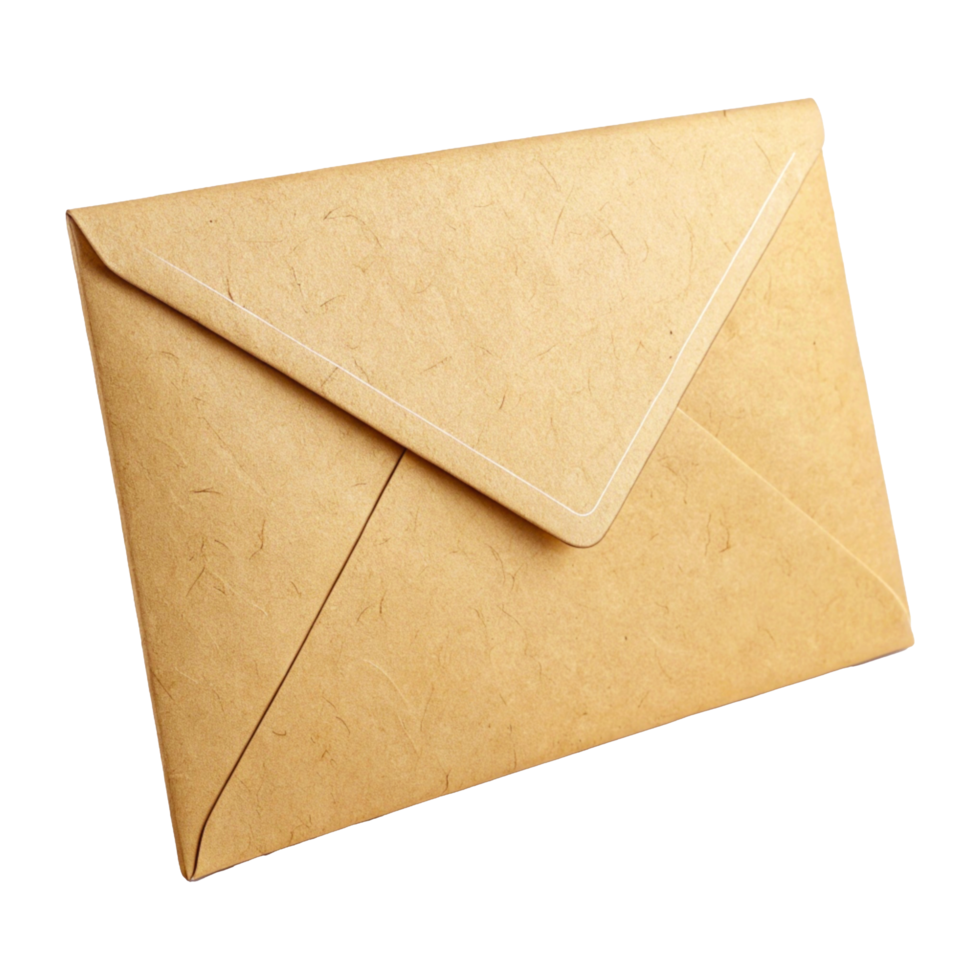 Kraft Paper Envelope Textured Surface Triangular Flap Minimalist Design png