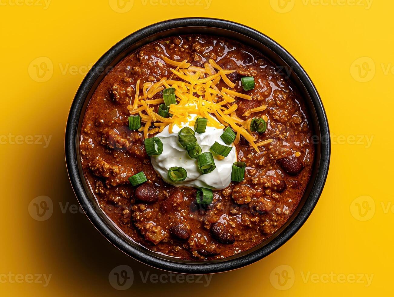 chili con carne in a bowl photo