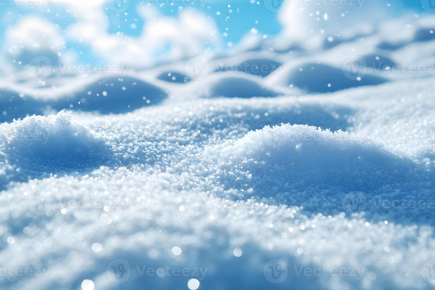 Peaceful Winter Snowfall Landscape and Sparkling Frost photo