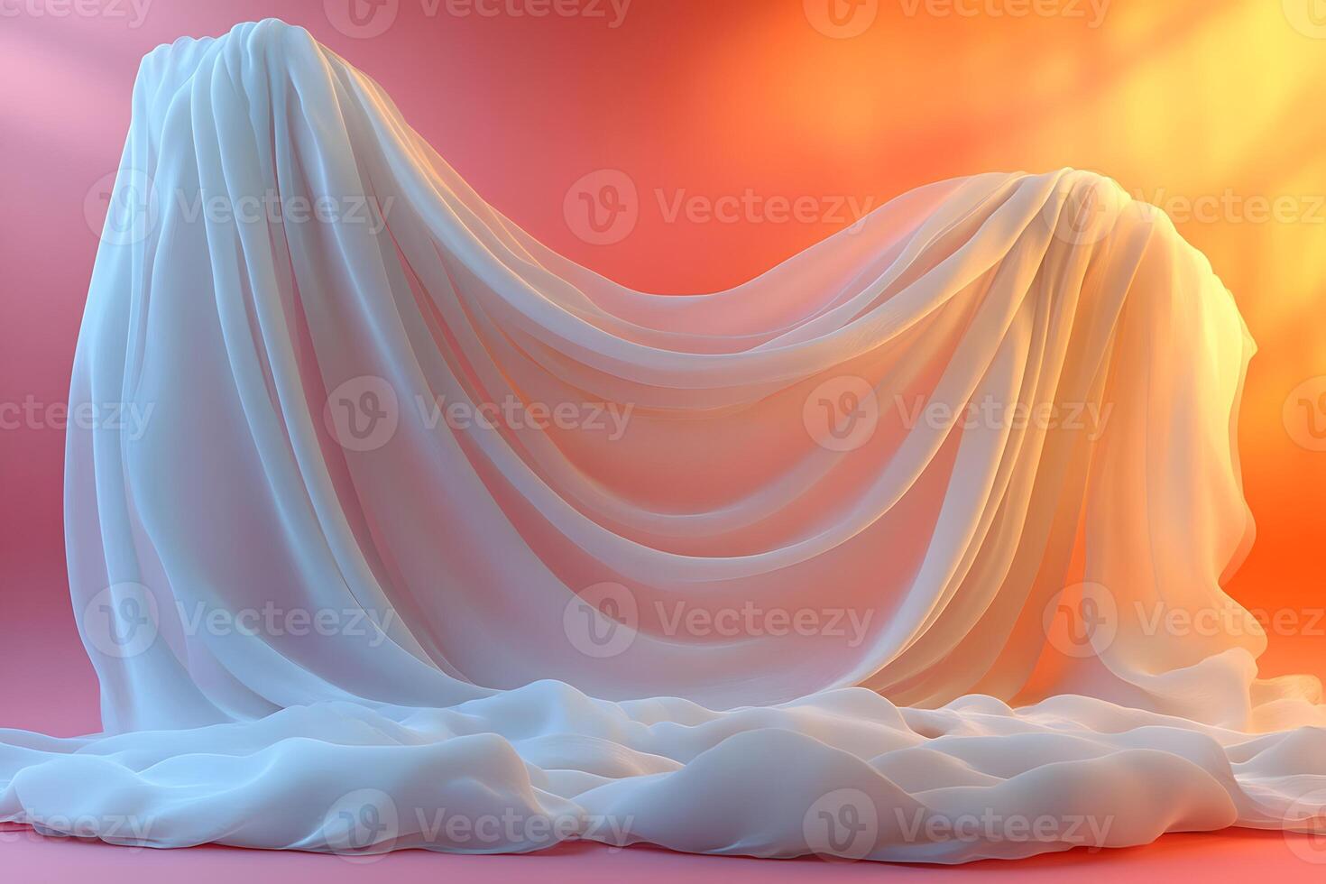 Ethereal Drapery with Soft Chiffon and Warm Gradient Lighting photo