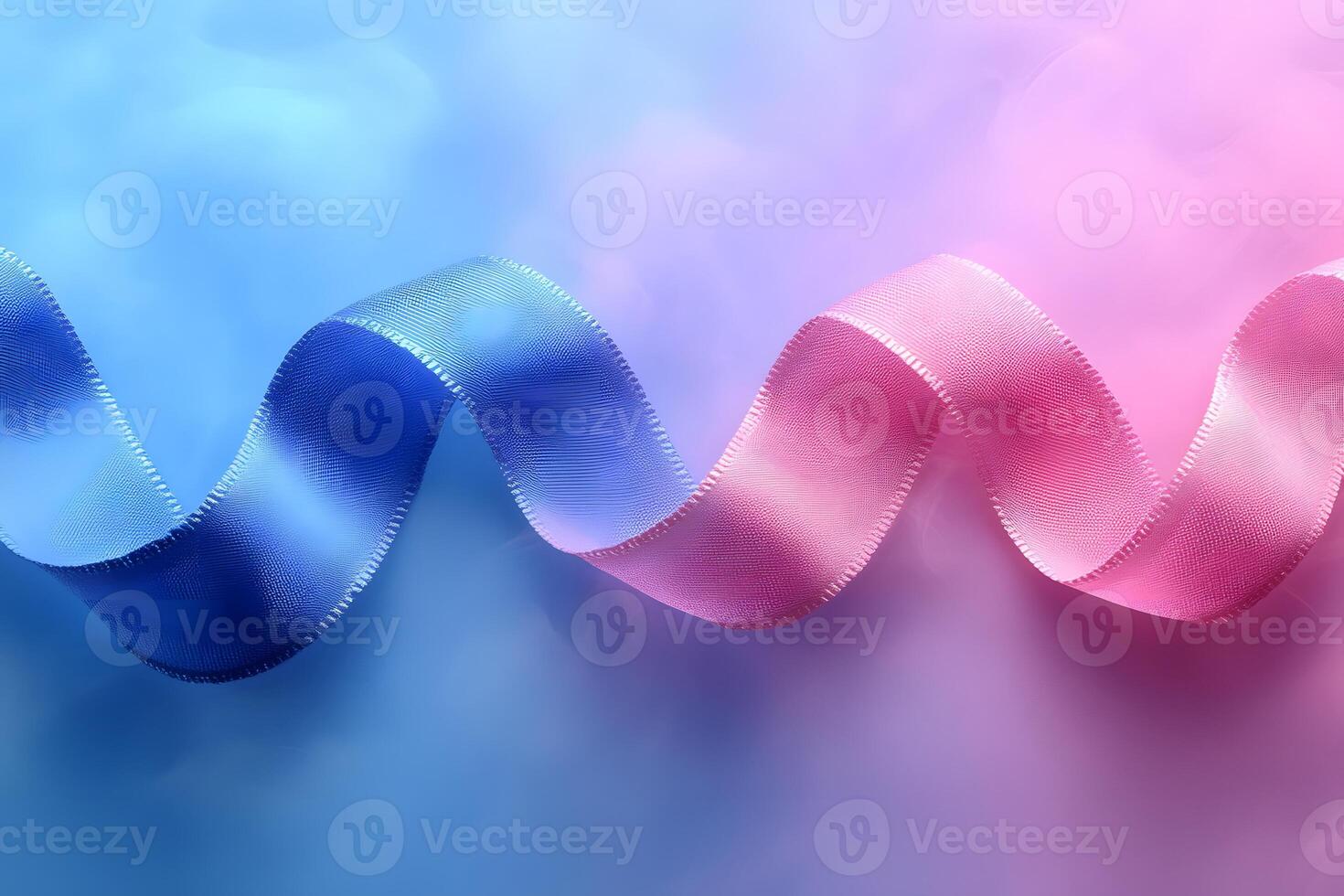 Elegant Pink and Blue Satin Ribbon on Pastel Background for Artistic Displays and Design photo