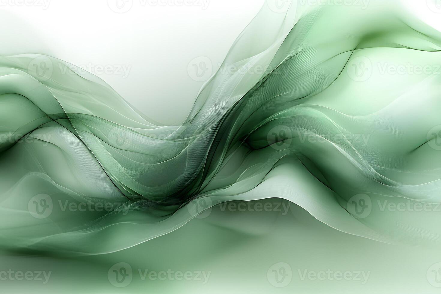 Serene Green Abstract Waves for Modern Design and Decor Projects photo