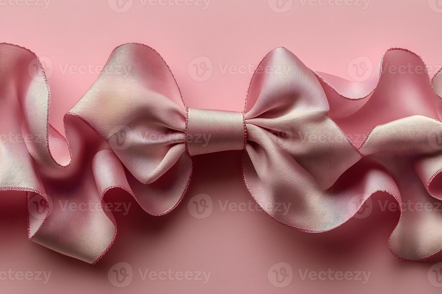Elegant Pink Ribbon Bow on Soft Pastel Background for Gift Wrapping or Decoration Design photo