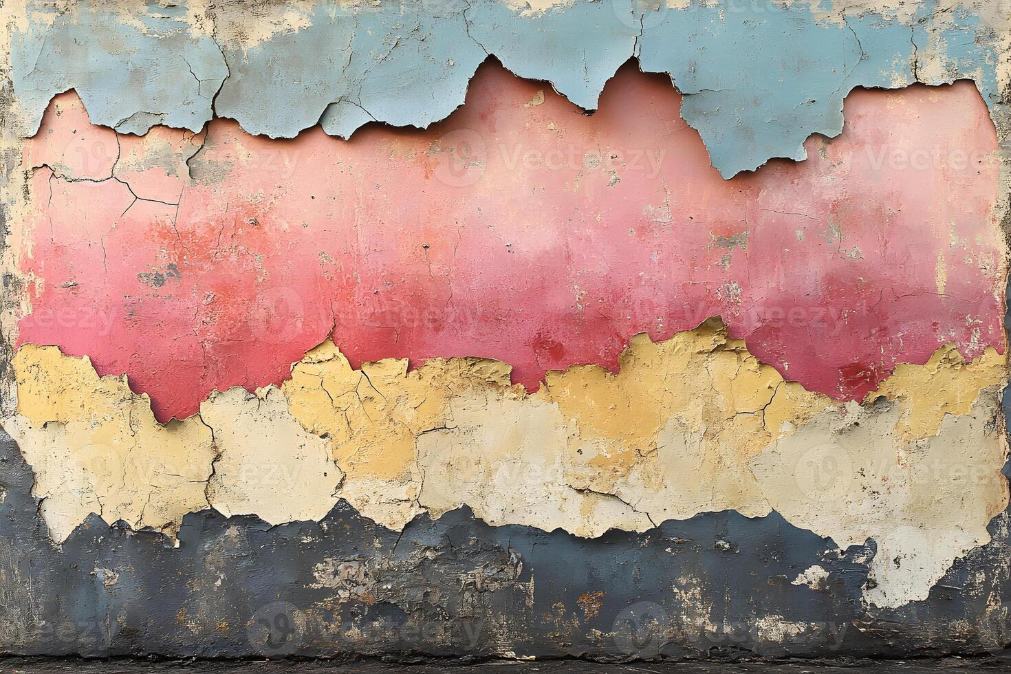 Vintage Textured Wall with Colorful Weathered Paint for Artistic Background Use photo