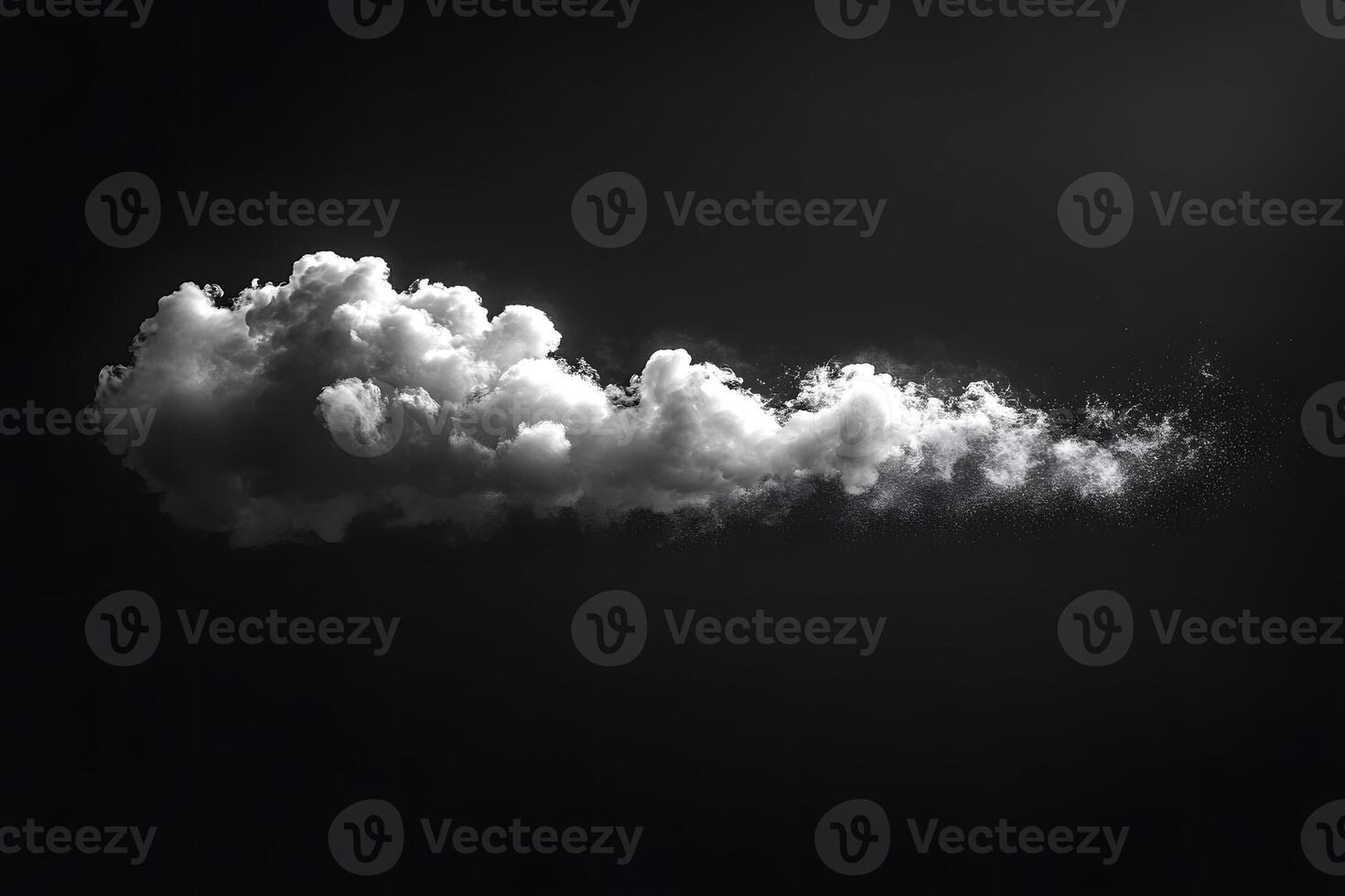 Abstract Cloud Art on Black Background for Atmospheric Designs photo