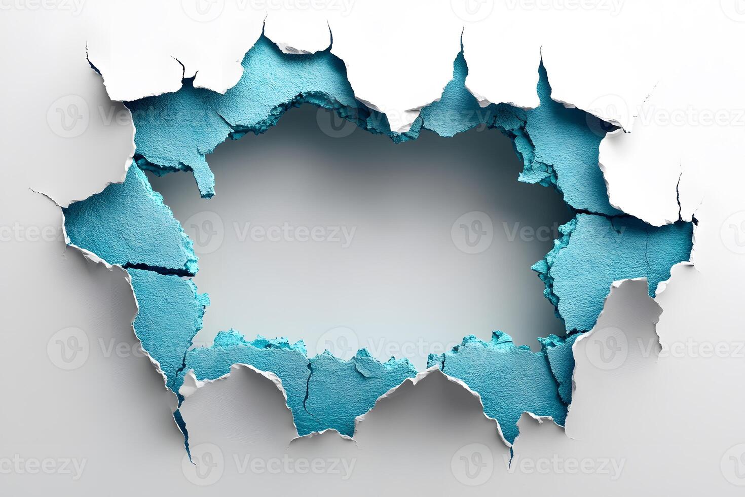 Torn Paper Effect with Blue Textured Background for Creative Design and Artistic Concepts photo