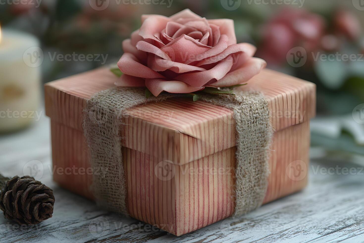 Romantic Gift Box with Rose Decoration for Special Occasions and Celebrations photo