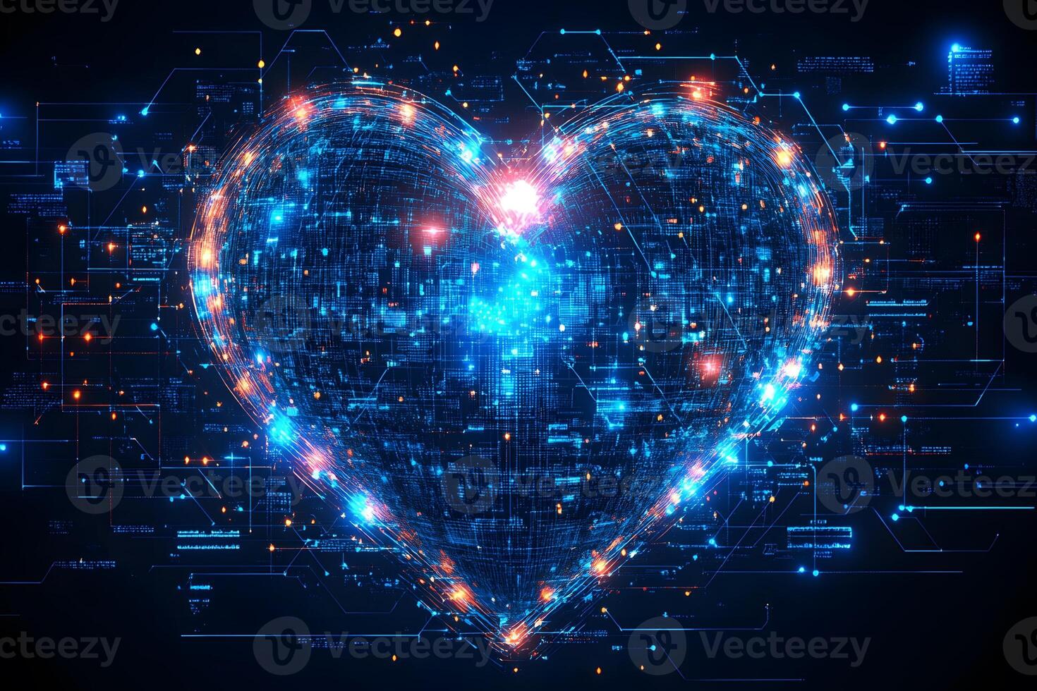 Digital Heart Technology Concept for Innovative Healthcare and Biomedical Visualization photo