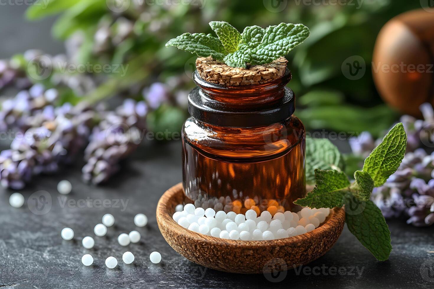 Homeopathy Essence Herbal Medicine and Natural Healing Concept Design for Wellness photo