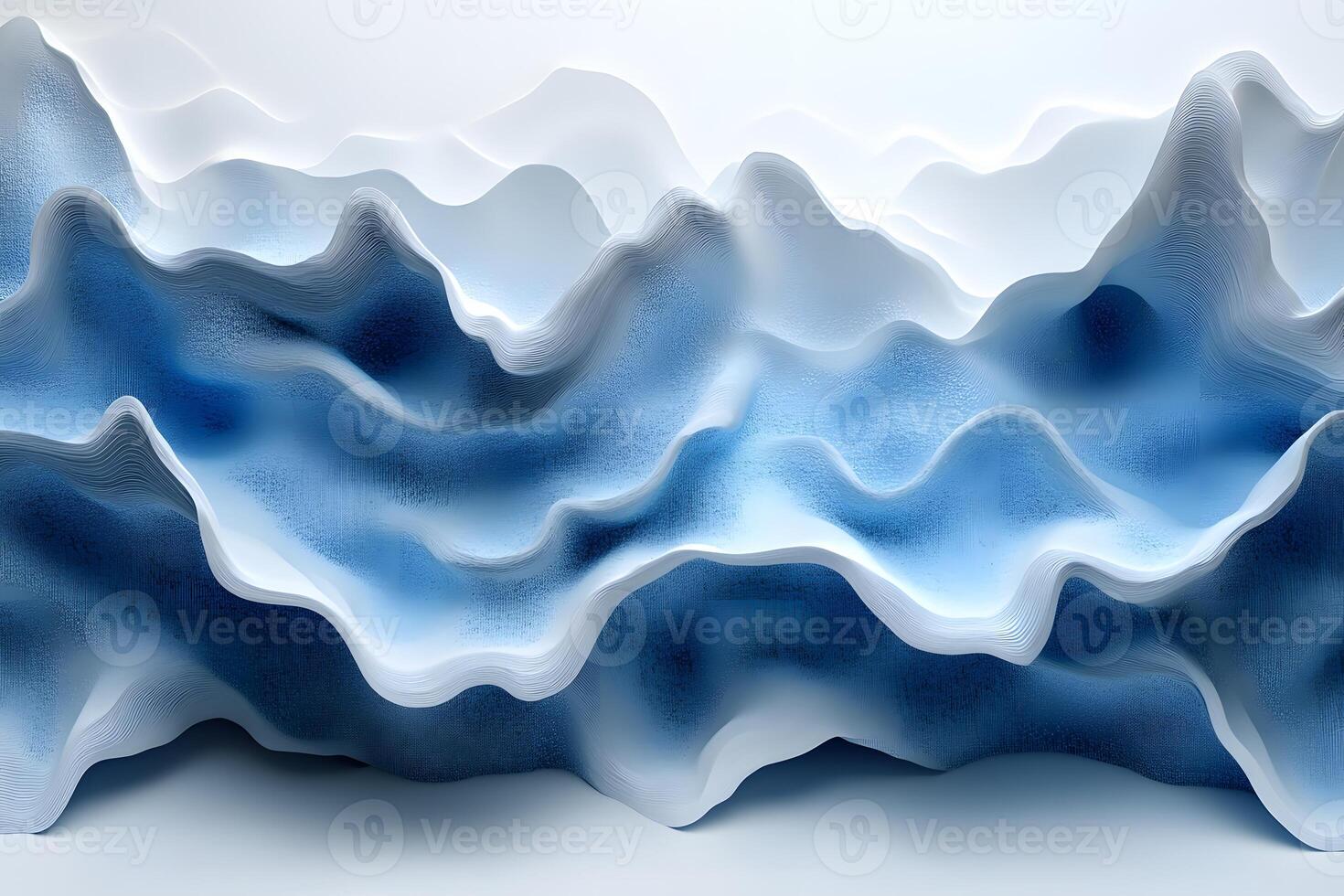 Abstract Ocean Waves Landscape in Shades of Blue for Artistic Design photo