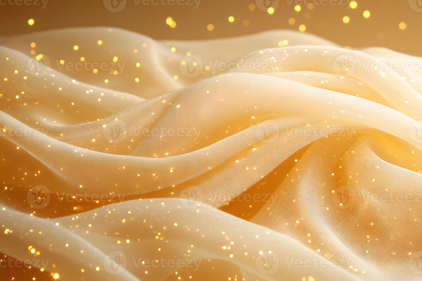 Golden Silk Fabric with Sparkling Glitter - Luxurious Background for Design and Decoration photo