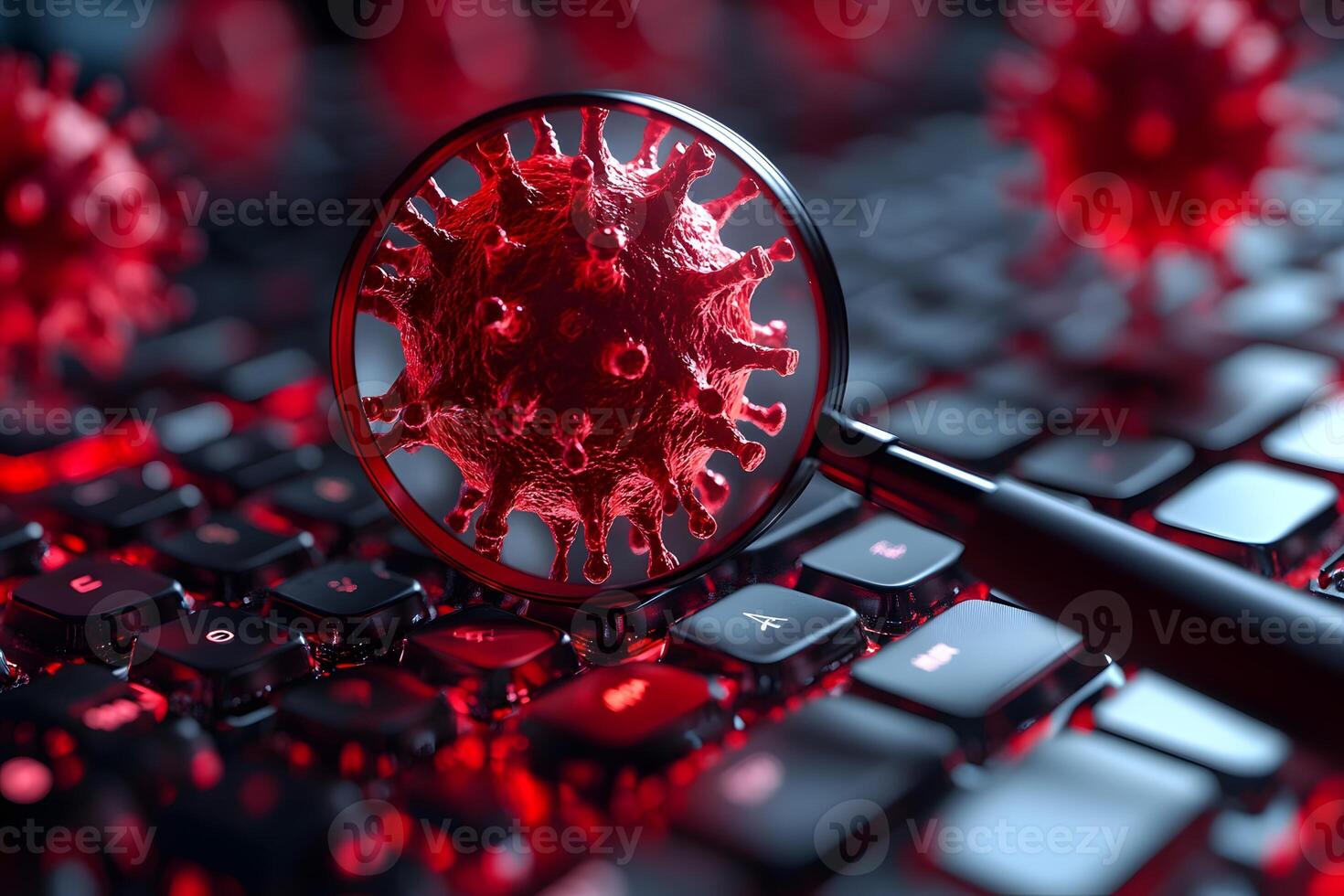 Exploring Digital Security Virus and Malware Threats on Computer Keyboards photo