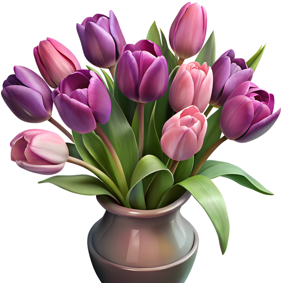 bouquet of purple tulips png