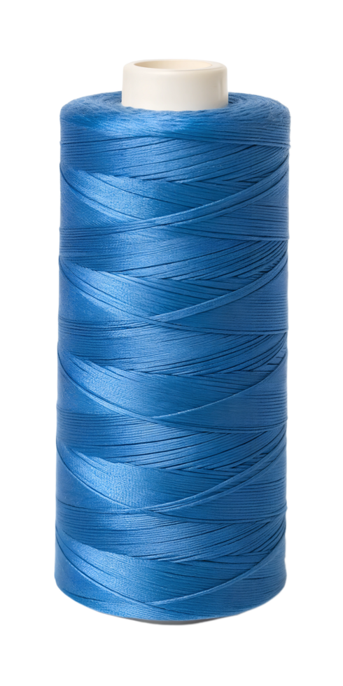 Spool of sewing blue thread png