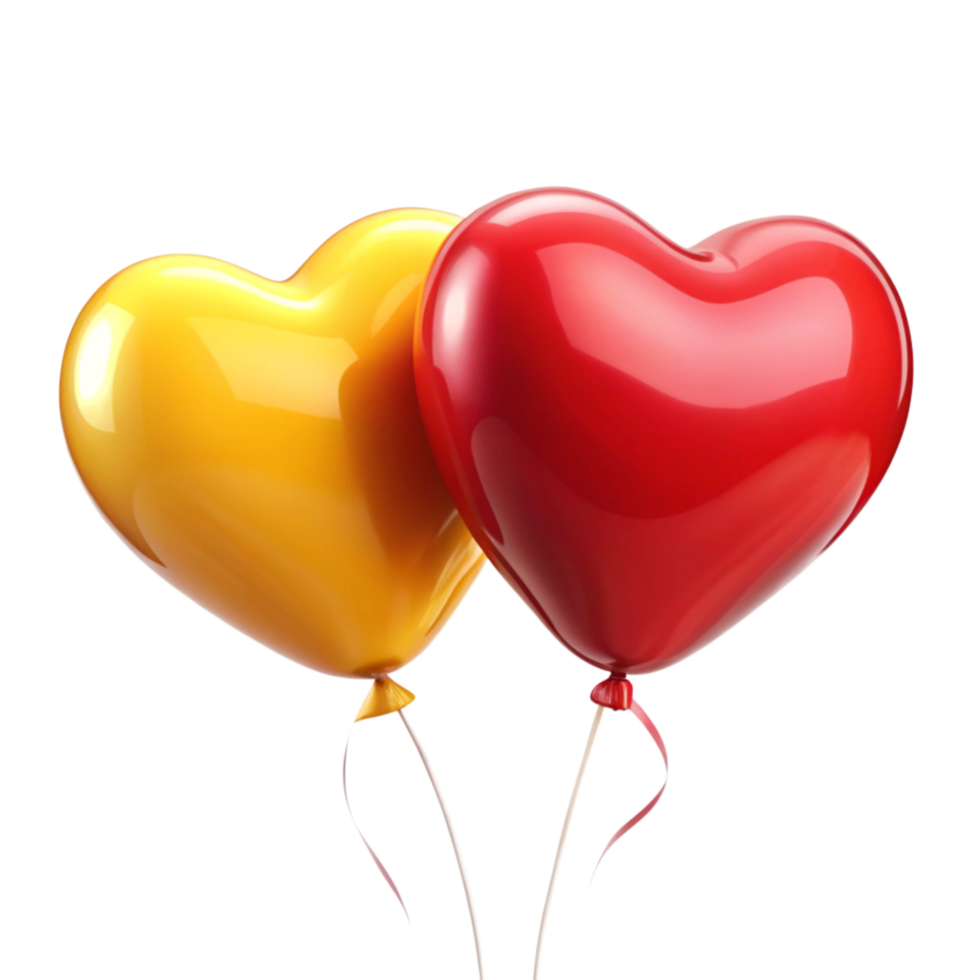 heart shape 3d balloons isolated on transparent background png