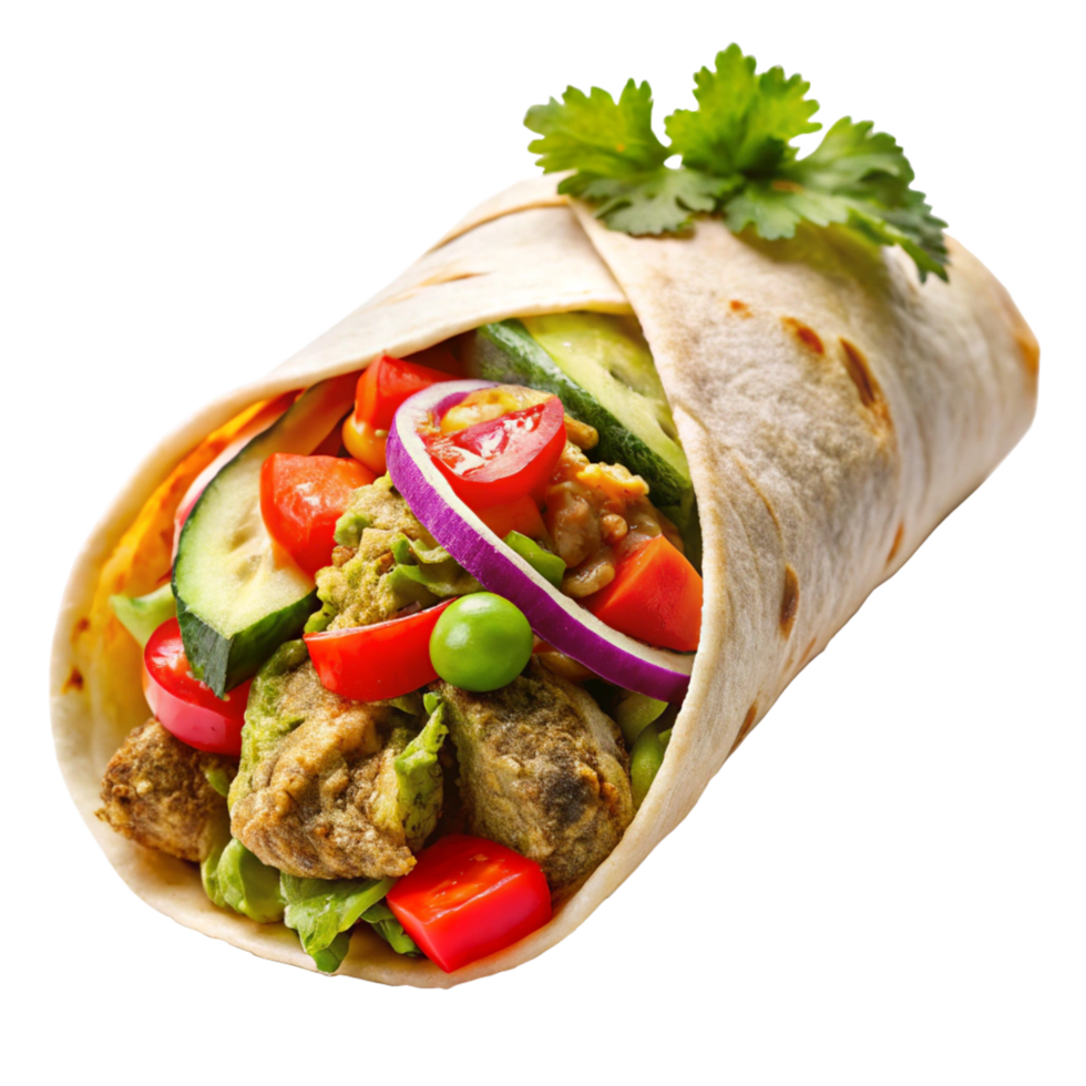 shawarma isolated on the transparent background png