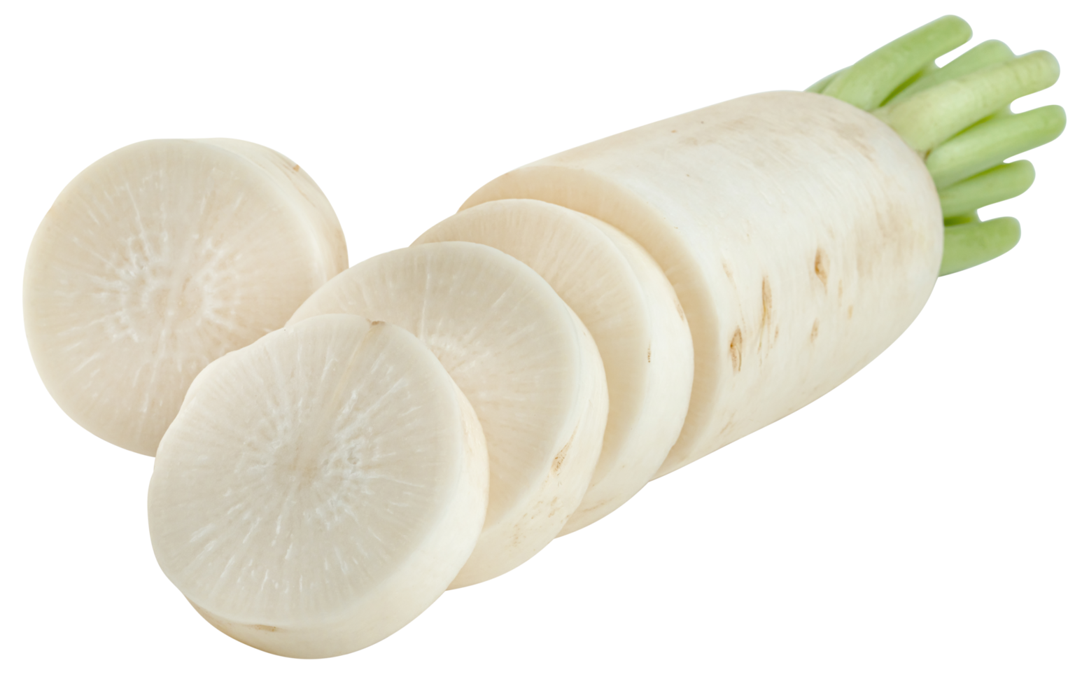 sliced radish isolated. png
