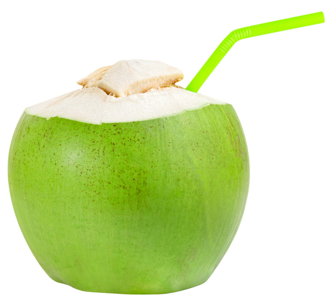 Green coconut fruit isolated png