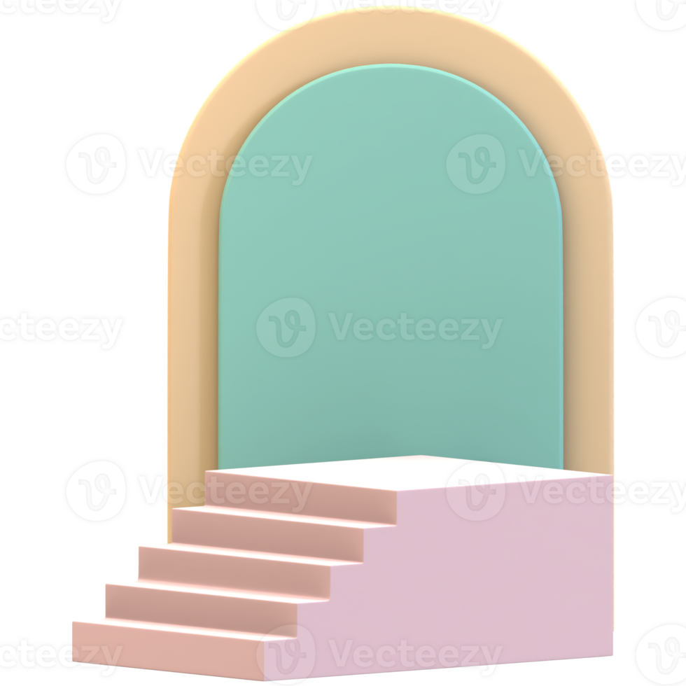 Stair Podium With Single Backdrop png