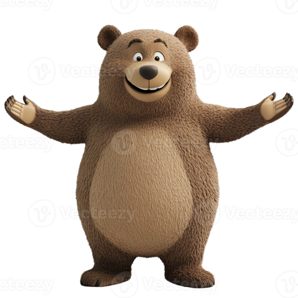 Cute Bear Blissful Smile, illustration. png