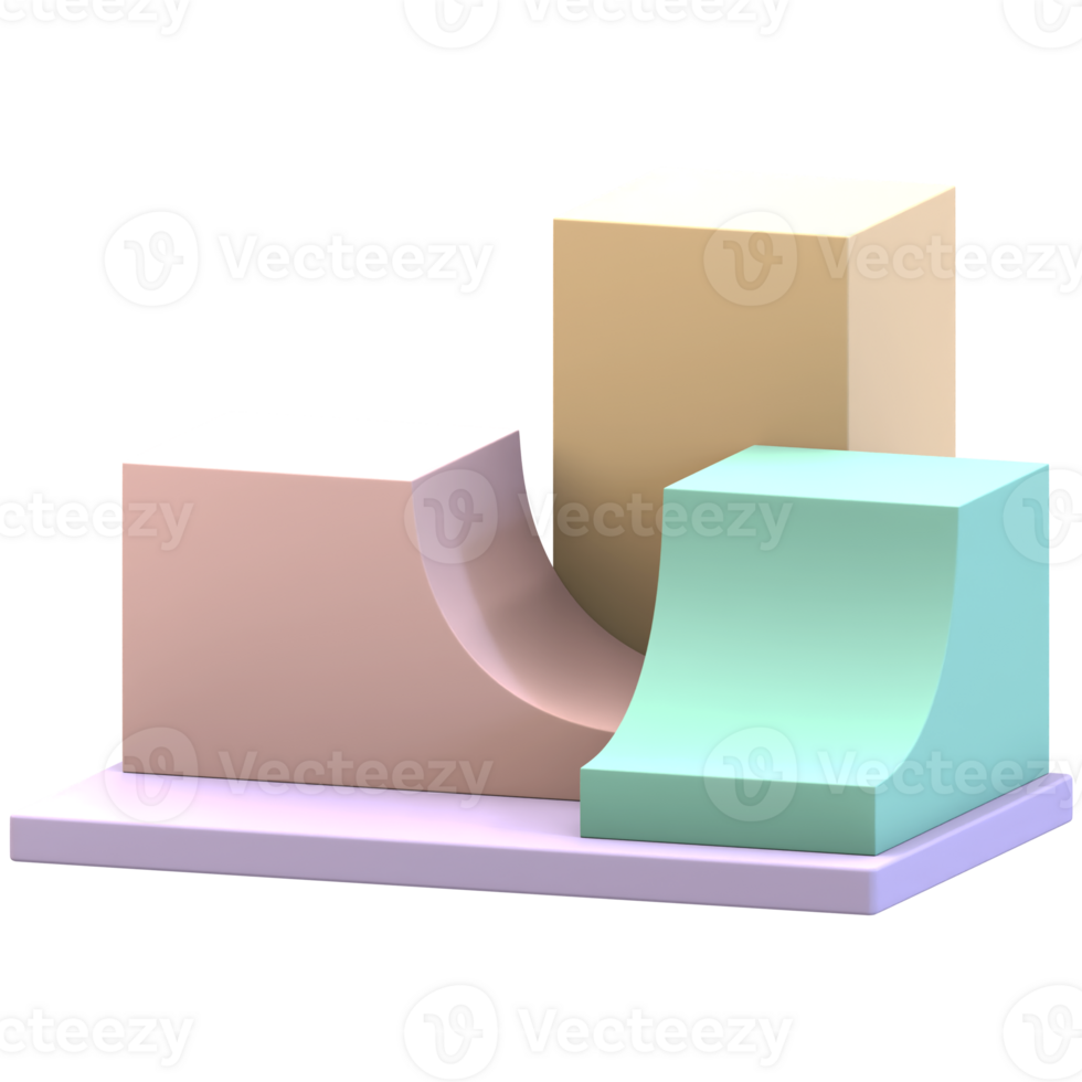 Double Curved Shape Podium png