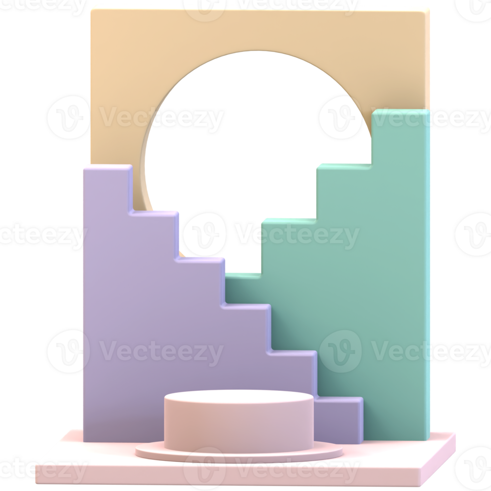 Cylinder Podium With Double Stair Backdrops png