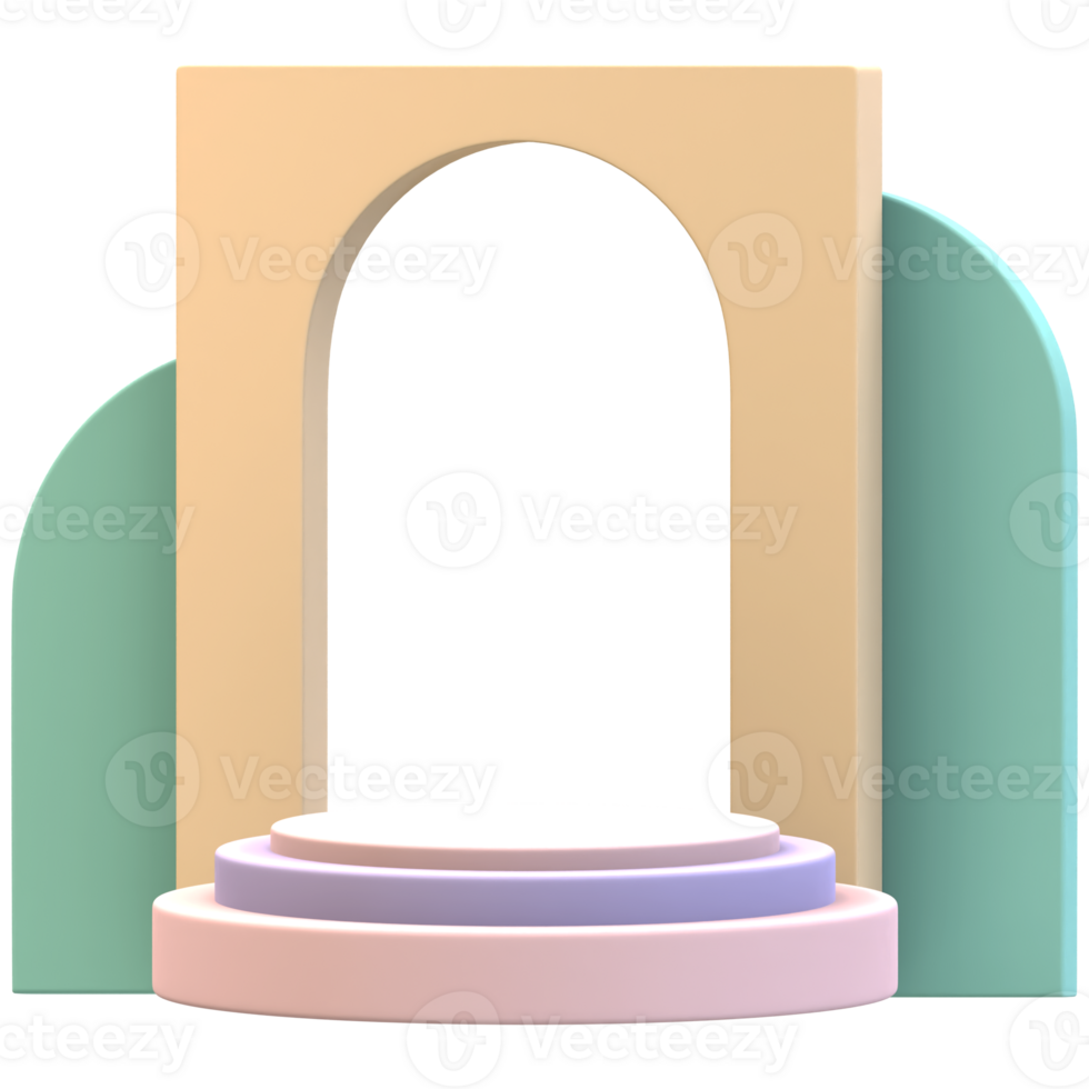 Stairs Cylinder With Gate Podium png