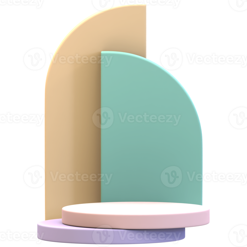 Double Cylinder Podium With Two Backdrops png