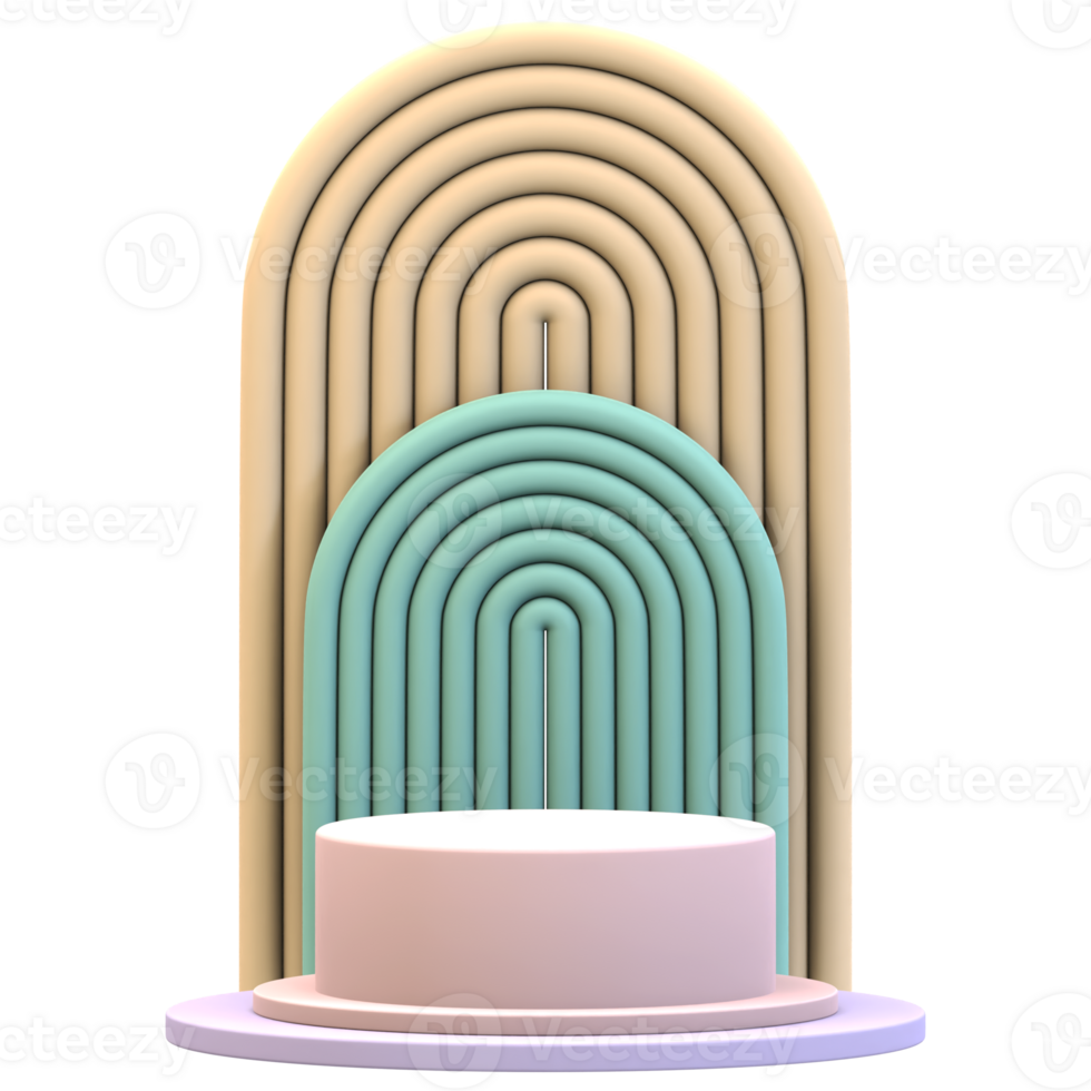 Cylinder Podium With Double Repetitive Backdrop png