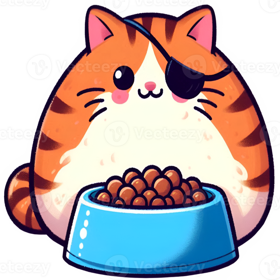 Funny fat kitty on a diet png