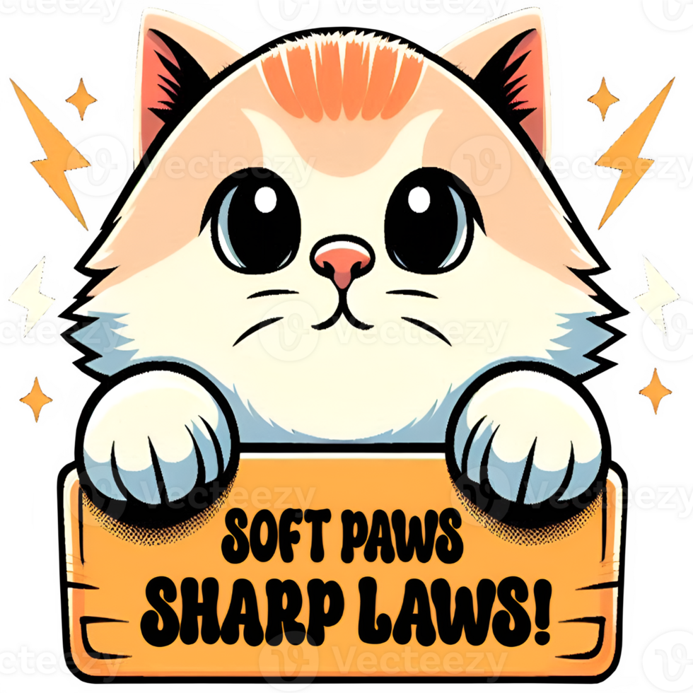 Funny cute cartoon kitten png