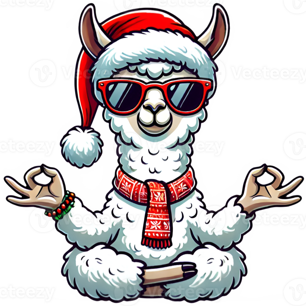 Cute Christmas Llama png