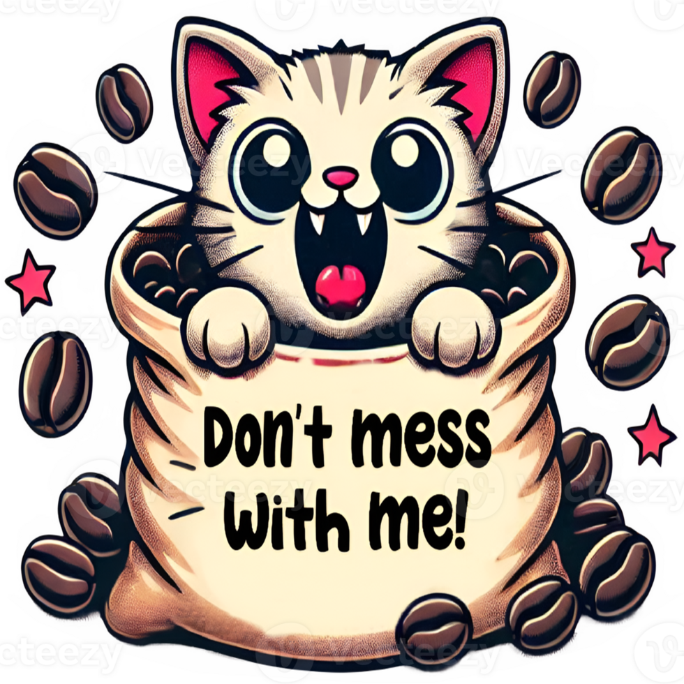 Coffee Addict Kitten png