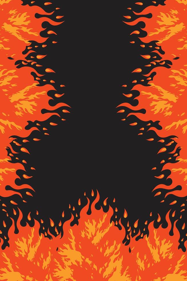 fire flame on dark background flat vectorwith cope space for text vector