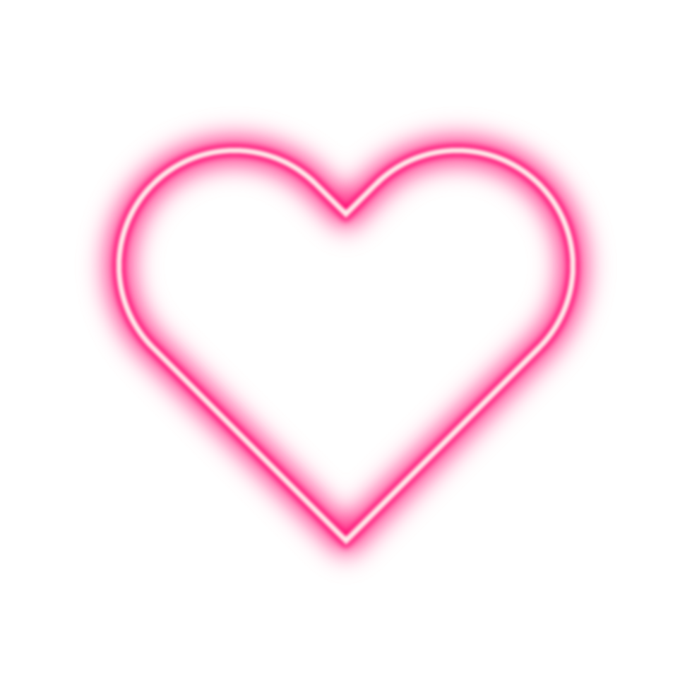 Pink glowing heart shape on transparent background png