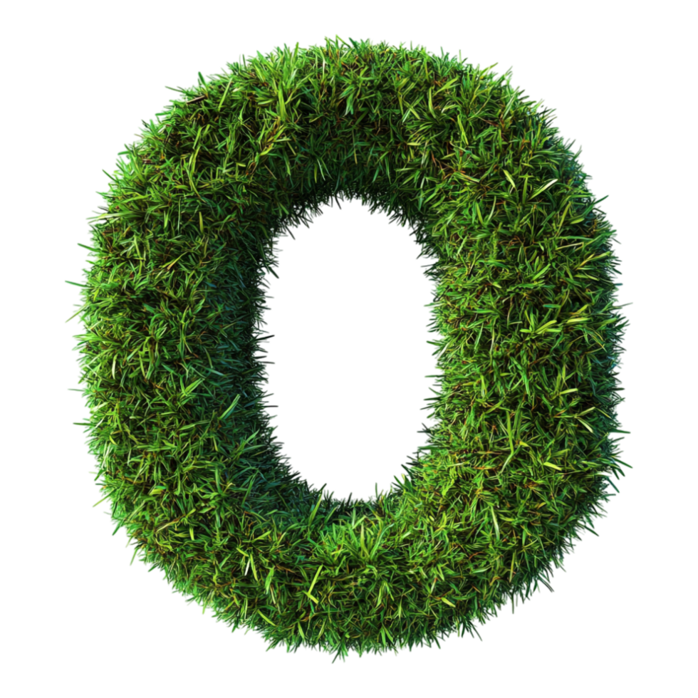 A grassy letter o is shown in the shape of a circle png