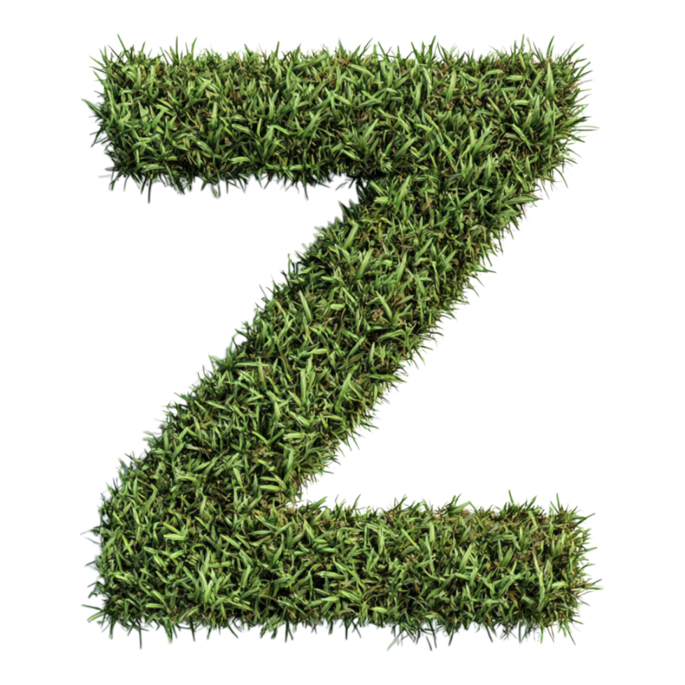 Letter z made of grass png